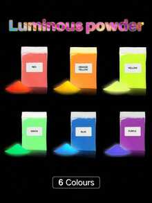 12 Colors/6 Colors 5g Each Glow Powder, DIY Epoxy Resin Kit - Shiny Glowing Effect, Suitable For Handmade Jewelry And Crafts | No Power Needed | Luminous Formula | Epoxy Resin Dye. Glow Powder Resin Dye, And Long-Lasting For Art, DIY Nail Art, Epoxy Resin Pigment, DIY Crafts And Theme Parties - Multicolor - View 3