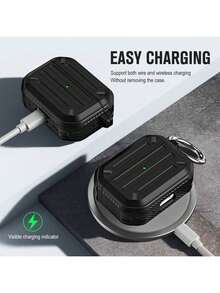 Military Industry Anti-Fall Thickened Apple Bluetooth Earphone Case, Earphone Charging Case Protective Cover