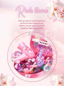 4-In-1 Multifunctional Makeup Backpack For Girls, Simulated Makeup Interactive Playset With Handbag, Desk, Floor, Suitable For 3-12 Years Old, Creative Gift For Birthday, Christmas - Multicolor - View 9