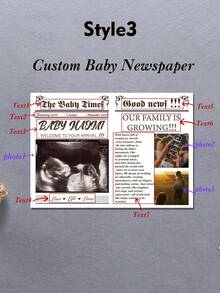 1pc Custom Newspaper, Couple Anniversary Newspaper, Can Be Personalized With Photos And Text, Personalized Couple Photos, Birthday Anniversary, Birthday Anniversary, Wedding Anniversary, Perfect For, Anniversary, Wedding - Multicolor (Retro Style) - View 11