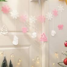 1 Set/Pack Christmas Party Background Hanging Decor Cute Snowflake Ornaments Garland,Christmas