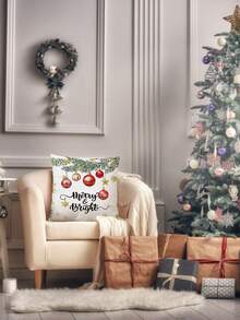 2 buc. fețe de pernă decorative cu imprimeu de Crăciun, cu elemente de Crăciun, pentru cameră, dormitor, sărbători, petrecere (fără inserție de pernă) (imprimare pe o singură față)