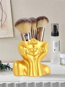 Elegante jarrón con forma de manos para almacenar brochas de maquillaje, pieza decorativa para el hogar, organizador de sobremesa moderno, idea de regalo única para entusiastas de la belleza