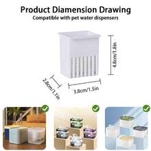4/8/12/20 Pcs Set Cat Water Fountain Replacement Rubber Shell And Filter Cartridge, Pet Replacement Filter, Dog/Cat Automatic Water Dispenser Filter - White - View 7
