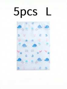 5pcs Whale Pattern Travel Storage Bags, Transparent PVC Clothing Organizer Bags, Waterproof Zipper Packing Cubes, Essential Travel Luggage Organizers - Multicolor - View 13