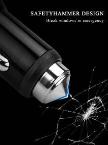 1pc Pink New Bling USB Car Charger 5V 2.1A Dual Port Fast Adapter Car Decor Car Rhinestone Car Accessories Interior For Woman - Pink - View 6