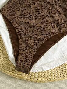 Bikinx Women's Summer Boho Vacation Halter Scooper Fabric One-Piece Swimsuit