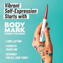 BIC BodyMark Temporary Tattoo Markers For Skin, Precision Series, Fine Tip, 8-Count Pack Of Assorted Colors, Skin-*, Cosmetic Quality(Default) - Type1 - View 9