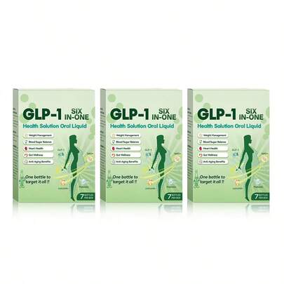 Glp-1 Six In One Oral Liquid, 2025 New Glp1 6 In 1 Oral Liquid, Natural Glp-1 Supplement For Women And Men(1Box)