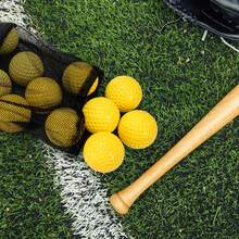 12 Paquetes de Pelotas de Béisbol Verdes con Hoyuelos, Pelotas de Béisbol de 9 Pulgadas para Máquina de Lanzamiento para Coordinación Ojo-Mano, Práctica de Golpeo y Campo - BLANCO - Ver 12