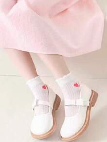 3/5/8 双女孩喜爱的中筒袜，女孩短袜，可爱的粉色心形组合，适合所有季节和日常生活，学校袜，派对袜，礼物袜，新年袜 - 彩色 - 查看 9