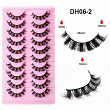 10 Pairs Russian False Eyelashes, D Curl And Fluffy Lashes, Suitable For Daily And Party, Charming Eye Makeup, Travel Essential - Black - View 17