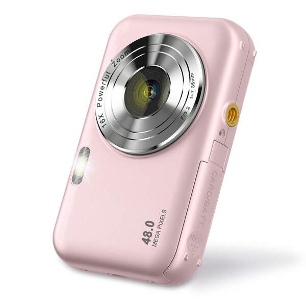 Digital Camera, FHD 1080P Compact Camera With 32GB Card,48MP Cute Portable Point And Shoot Cameras Gift For Beginners With Lanyard, 16X Zoom Anti Shake