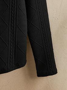 男式字母贴花T恤，夏季，秋季 - 黑色 - 查看 5