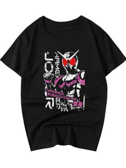 日本アニメ仮面ライダーファイズ半袖 Tシャツライダーディケイドコスプレユニセックス T Shrit ソフトカジュアルルーズ夏トップスストリート