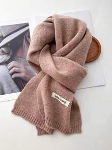 Korean Knitted Scarf Solid Color Double-Edged Imitation Cashmere Thick Warm Shawl Scarf Wraps For Women Men For Dress