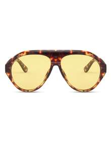 1 Pair Women's Multicolor Pilot Style PC Frame Fashion Glasses, Solid Color Oversized Street Fashion Glasses - Multicolor - View 5