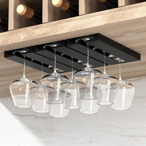1pc Creative Red Wine Glass Rack, Hanging Glass Holder For Home, Plastic Wine Glass Inverted Rack For Cabinet