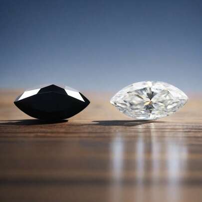 1 Piece/0.5–3 Carats Black And White Marquise Cut And Emerald Cut Synthetic Moissanite Loose Gemstones Suitable For Jewellery Setting, Nail Decoration, Diy Rings, Necklaces, Earrings And Accessories!