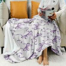 Bowknot Prints Ultra-Soft Flannel Throw Blanket Digital Printing, 280gsm, All-Season Comfort Polyester Blankets Great Gift For Friend, Family, Wedding, Birthday,Warm,Soft,Comfortable,Cozy Personalized Ideal Gifts For Him,Her,Boyfriend,Girlfriend,Dad,Mom,Family,Friends,Pets ,For Anniversaries,Valentine's Day,Mother's Day,Birthdays,Father's Day,Weddings,Graduation,Christmas,Housewarming Sofa,Bed,Car,Bedroom,Living Room,Office,Outdoor Camping,Beach,Wall Decoration - 多色24 - 查看 4