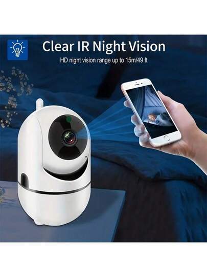 HD Night Vision Indoor Camera, Pet Security 360 Degree Home Wireless Dog/Cat Camera 2.4 GHz WiFi, Slimme Phone Application, Built In Outdoor Baby Monitor, Audio Video Recording Function. view 8