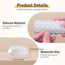 Gói 50 miếng đệm cửa tủ - Miếng dán trong suốt đường kính dành cho ngăn kéo, mặt kính, thớt, khung ảnh, đồ nội thất nhỏ - Nhiều màu - Xem 6