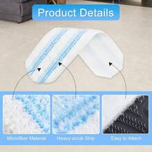 Mop Pads Compatible With O - Cedar H2prO Flat Mop System, 3 Pack Microfiber Mop Heads Replacements Ocedar Flat Mop, Washable And Reusable Mop Pad Refills,  On Hard Floors - 平板拖把墊-3個裝 - 查看 5