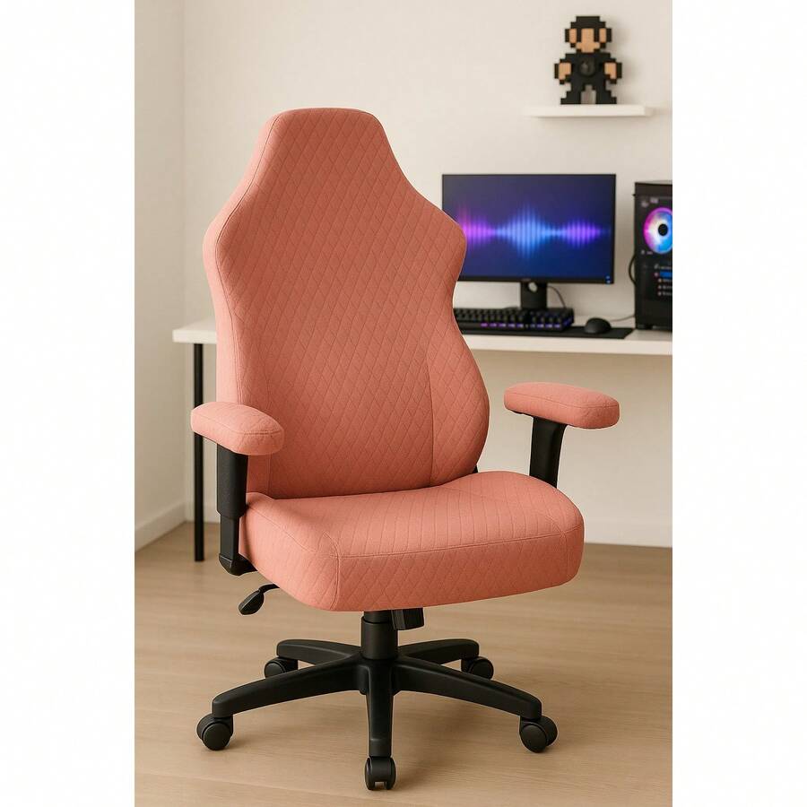 Protective Cover For Gaming Chair Luxury Padded Adjustable Anti-Dust Various Colors Perfect Fit Office - 乾枯玫瑰色 - 查看 1