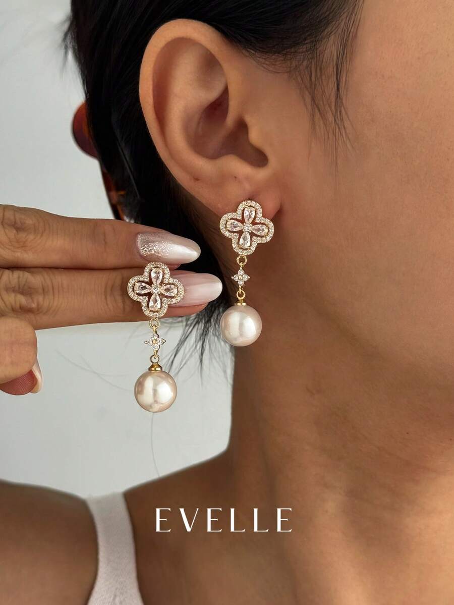 18K Gold Plated Elegant & Cute Copper Earrings, Suitable For Daily Wear And Gatherings