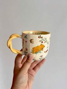 350毫升自然风碎花陶瓷杯、朋友杯、动物主题早餐杯、拿铁艺术卡布奇诺杯、情侣礼品套装 返校季 返校季 - 彩色 - 查看 13