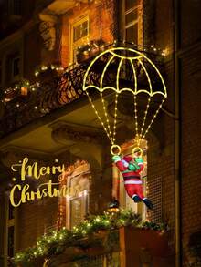 1 قطعة مظلة ضوئية بتصميم سانتا كلوز، تعمل بالطاقة من خلال منفذ USB، مع أوضاع إضاءة متعددة، مناسبة لديكور الشتاء والكريسماس، يمكن استخدامها لتزيين شجرة ، وديكور غرفة المعيشة والنوم والمطبخ، وعرض نافذة المتجر، وديكور الشرفة الخارجية، وكديكور جميل للصور، وإضاءة أجواء حفلة ، هدية عيد الميلاد الراقية