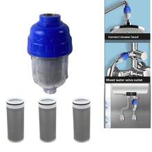 Prefiltro de alta eficiencia para grifo, purificador de agua universal para el baño del hogar, filtro de malla multicapa para impurezas, diseño de cartucho de filtro reemplazable, instalación fácil sin ocupar espacio, carcasa transparente azul que permite ver la filtración, protege los electrodomésticos que utilizan agua y prolonga su vida útil, dispositivo de filtración de pretratamiento del agua del grifo, juego de 3 cartuchos de filtro de repuesto