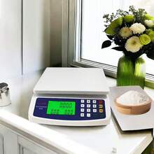 LIPETY High-Precision Electronic Kitchen Scale With 30kg Capacity And 1g Accuracy, LCD Backlight Display, Baking Scale, Medicinal Scale, Multi-Function Counting Scale, Home And Commercial Plastic Scale (Backlight And Tare Function) - White - View 5