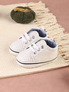 Ein Paar Babyschuhe mit Klettverschluss, rutschfeste Gummisohle und vielseitige einfarbige Sportschuhe, geeignet für Babys im Alter von 0-9 Monaten im Frühling und Herbst