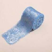 1 卷 4 厘米 * 5 码人造毛皮金属饰边丝带，碎边，适合 Ins 风格花束、婚礼装饰、流苏和蝴蝶结配饰