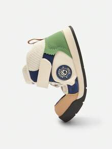 Balabala Kids Casual Sneakers, Boys & Girls Spring Autumn, Warm Lined Shoes - White and Blue - View 7