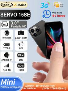 SERVO Mini Smartphone, Sistema Operativo Android 8.1, 2GB RAM, 16GB Almacenamiento, Dual SIM, Pantalla HD de 3.0", Punto de Acceso WiFi y GPS, Teléfono de Bolsillo - Negro - Ver 13