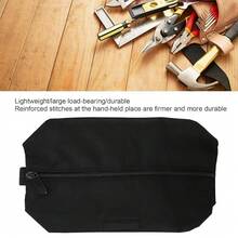 Pissente Bolsa de Herramientas Pequeña con Cremallera, Kit de Herramientas Portátil para Electricista, Impermeable Gruesa (Verde) - Negro - Ver 5
