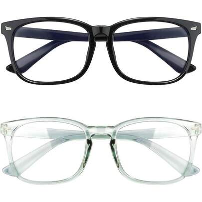 Blue Light Blocking Glasses, 2 Pack Blue Light Glasses Men, Blue Light Glasses Women Eyeglasses Bluelight Eyetrain
