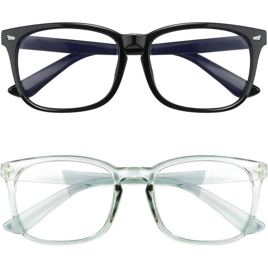 Blue Light Blocking Glasses, 2 Pack Blue Light Glasses Men, Blue Light Glasses Women Eyeglasses Bluelight Eyetrain