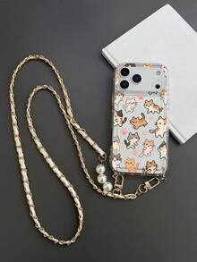 可爱像素猫图案透明手机壳，配白色仿皮仿珍珠挂绳，兼容 16/11/12/13/14/15/15 Pro/15 Plus/15 Pro Max/7 Plus/8 Plus/X/Xs Max/Xr/11 Pro/12 Pro/13 Pro/14 Pro/12 Mini/13 Mini/11 Pro Max/12 Pro Max/13 Pro Max/14 Pro Max/14 Plus/6/6s/6 Plus/7/8/16 Pro/16 Plus/16 Pro Max/SE，以及 Galaxy A54/A14/A12/A13/A15/A32/A33/A24/A52S/S20/S21/S22/S23/S24/S23 Plus/S24 Ultra/S25/A15/A33/A23 - 無色 - 查看 6