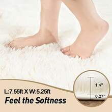 Large Shaggy Rug Fluffy Rugs Bedroom Living Room Soft Carpet Floor Mat 230X160CM - Beige - View 3