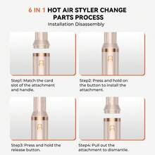 UKLISS 6-In-1 Hot Brush, Hot Air Brush, Air Curler, Straightening Brush Multi-Function Styler - 110K RPM Brushless Motor | Salon-Quality Curls/Straightening, Hair Brush Smoothing, Volume - EU F Type Plug(220-240V) - View 6