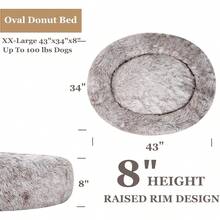 Oval Calming Donut Cuddler Dog Bed, Shag Faux Fur Washable Round Pillow Pet Bed For Small Medium Dogs (XXL(43"X34"X8"), Light Brown), Popular In 2025 - Nâu nhạt - Xem 11