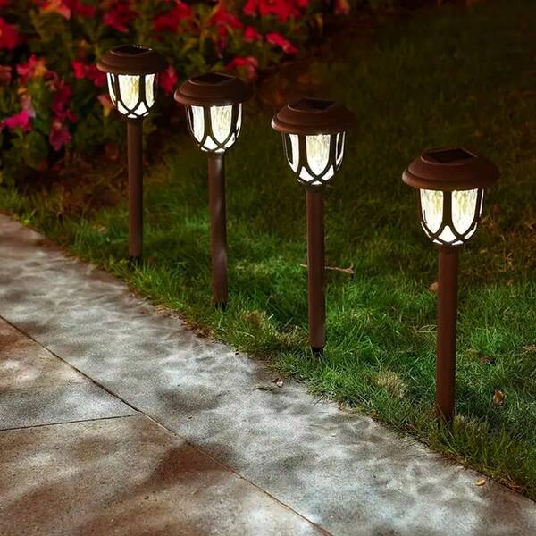 6pcs/1pc Solar Powered Outdoor Lights, Durable, Windproof, Rust-Resistant, Solar Path Lights, Suitable For Garden, Walkway, Driveway, Lawn, Landscape, Garden Decor - Waterproof, Solar Garden Lights, Christmas, Halloween, New Year, Valentine's Day Gift