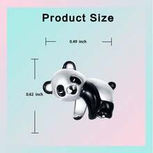 Cute Panda Crystal Charm Set Silver Plated DIY Xmas Gifts