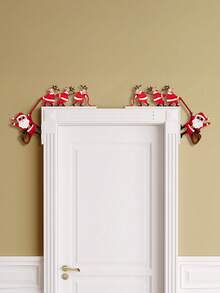 1pc Santa Claus Elk Door Frame Hanging, Fireplace Table Corner Decoration, Suitable For Wedding Birthday Party Holiday Decorations, Christmas Party Christmas Atmosphere Decoration Props, Christmas Decorations, Christmas Gift, Christmas Decor, Room Decor, Home Decor Winter Christmas Decorations Home Christmas Gifts Christmas Decor