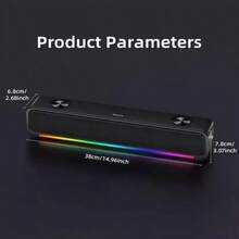 PHILIPS Bluetooth 5.3 Speaker, Desktop Multimedia, HiFi Subwoofer, Home Computer, Laptop, RGB Ambient Light, Portable Speaker - Multicolor - View 10