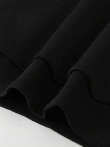 Zrgoth Herren Herbst/Winter Neuheit Preppy Stil Buchstaben & Zahlen Grafik Muster Rundhals Sweatshirt - Schwarz - Übersicht 7