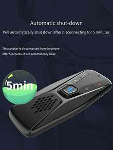 无线车载免提扬声器，带麦克风，支持车载蓝牙免提通话，自动关机和自动连接，语音助手，带夹子，500mAh电池 - 查看 2